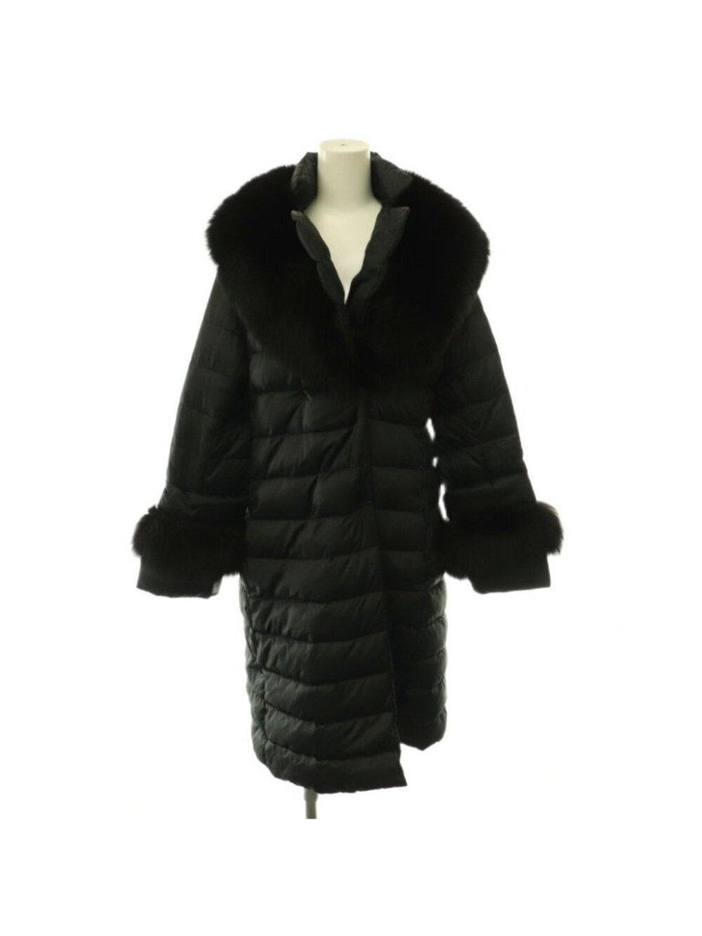 S Max Mara Fur Down Coat Black 36
